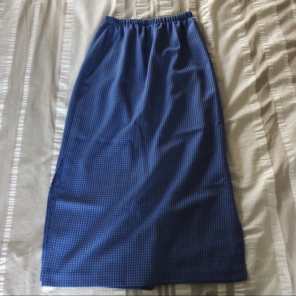 blue midi skirt